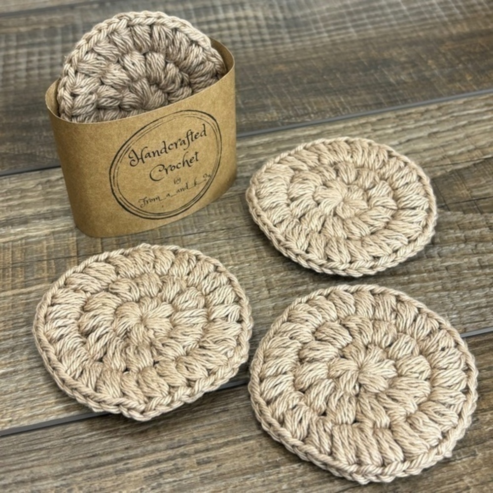 Handcrafted Crochet Face Round Makeup Remover Scrubbies Set Cotton Yarn